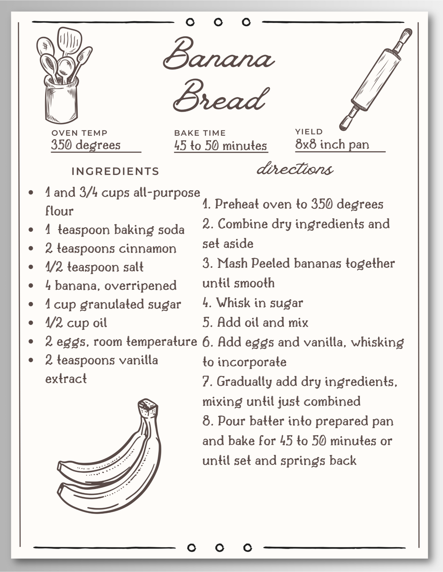 Cake Recipe Magnet Cards