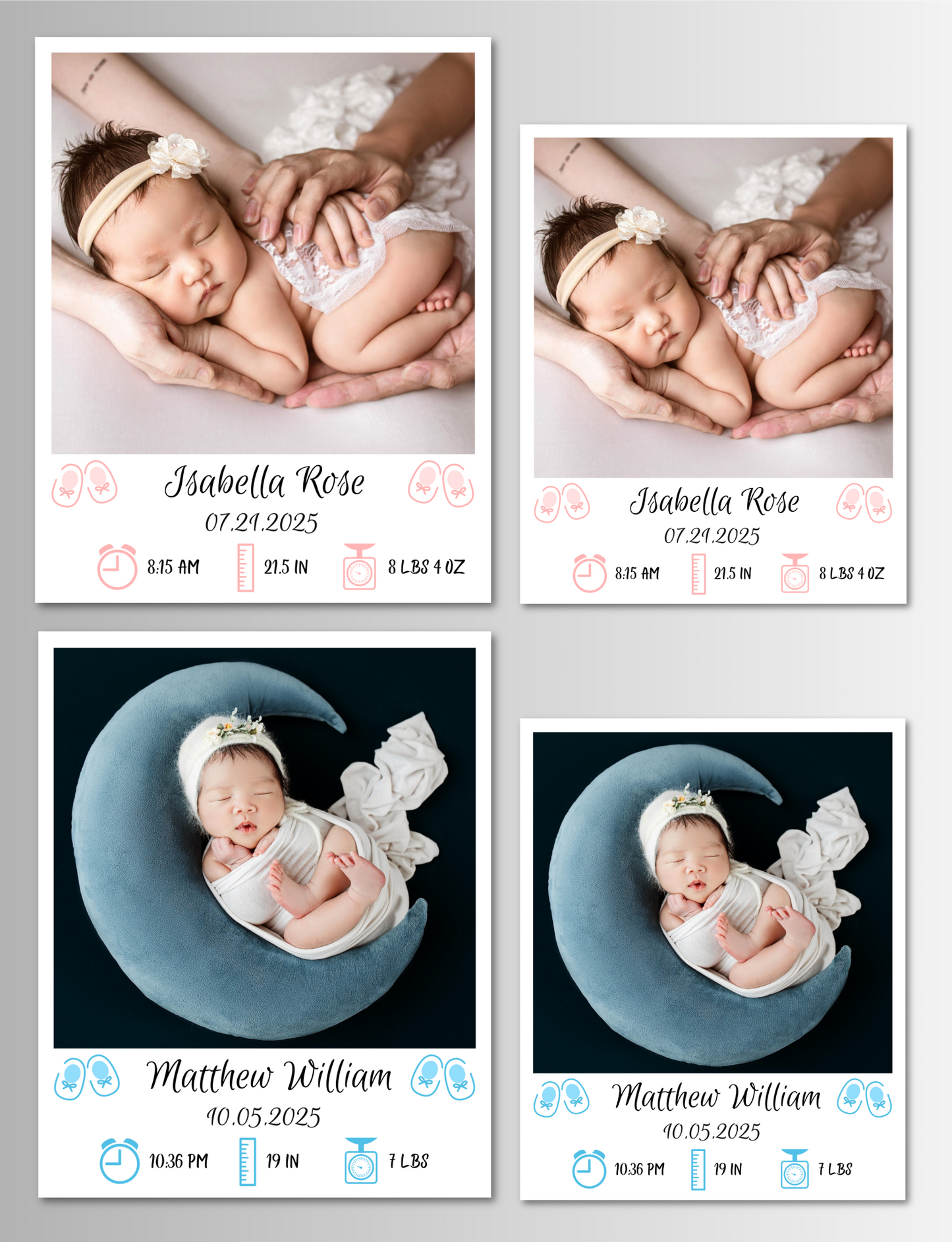 Birth Announcement Photo Magnet Card