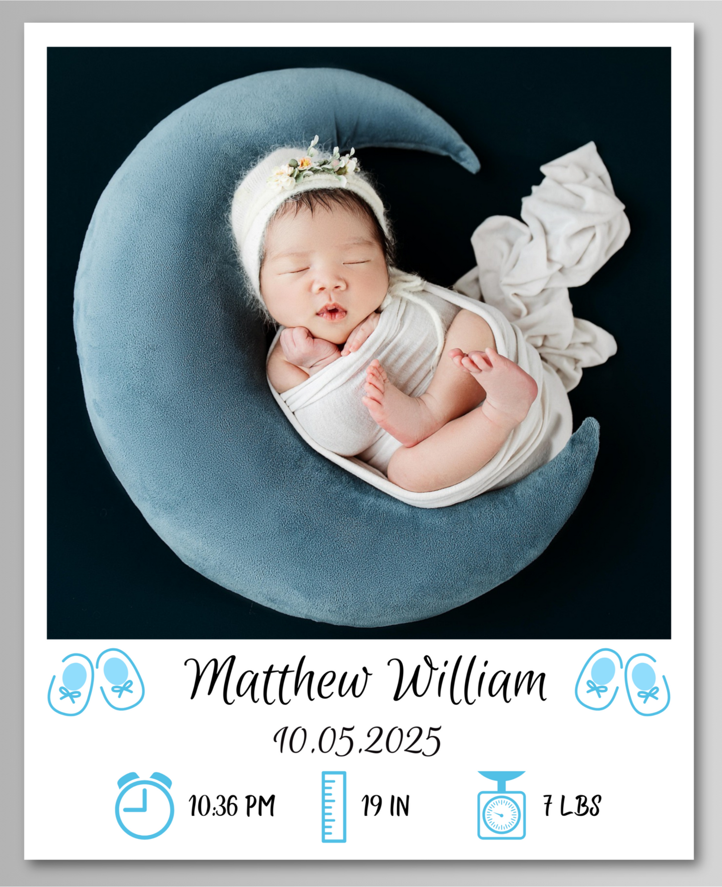 Birth Announcement Photo Magnet Card