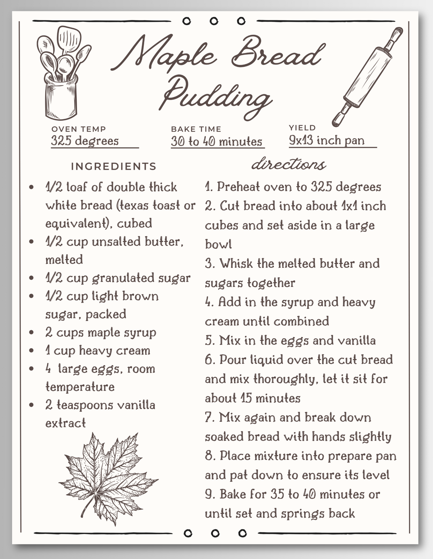 Dessert Bar Recipe Magnet Cards