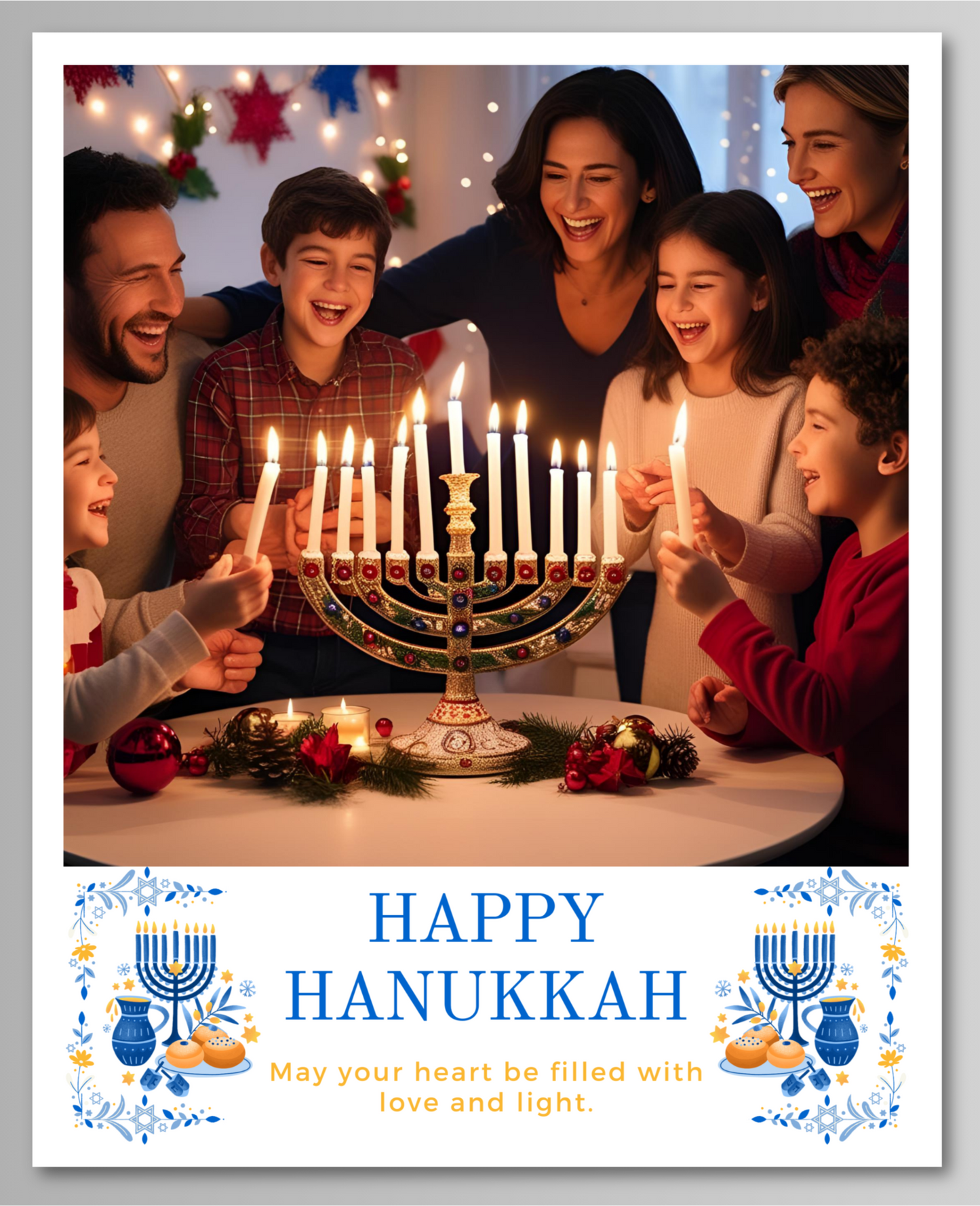 Hanukkah Photo Magnet Card