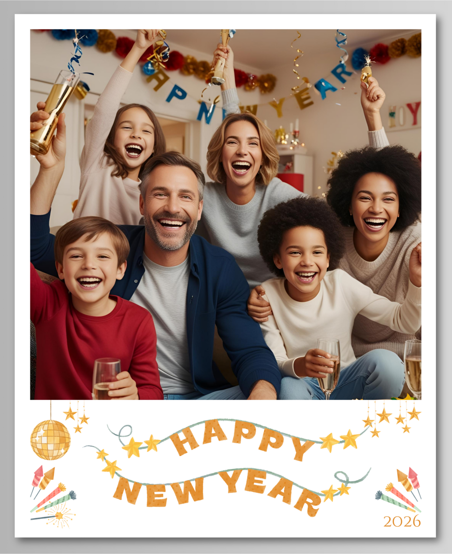 New Year Photo Magnet Card