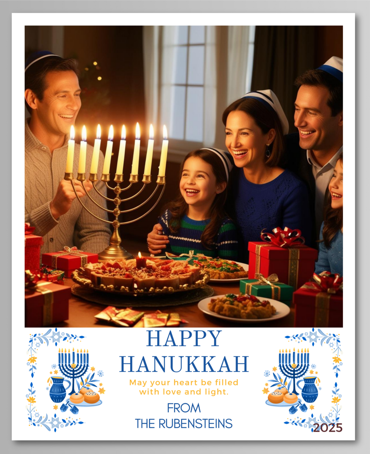 Hanukkah Photo Magnet Card