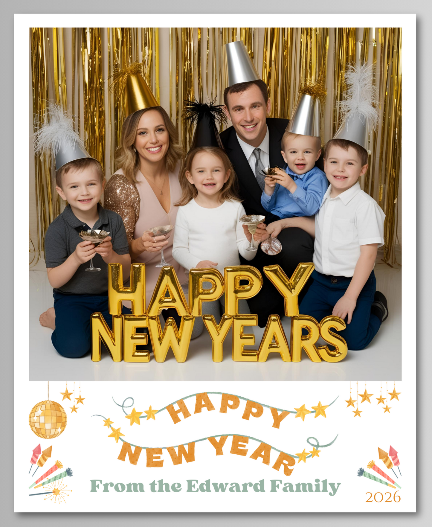 New Year Photo Magnet Card