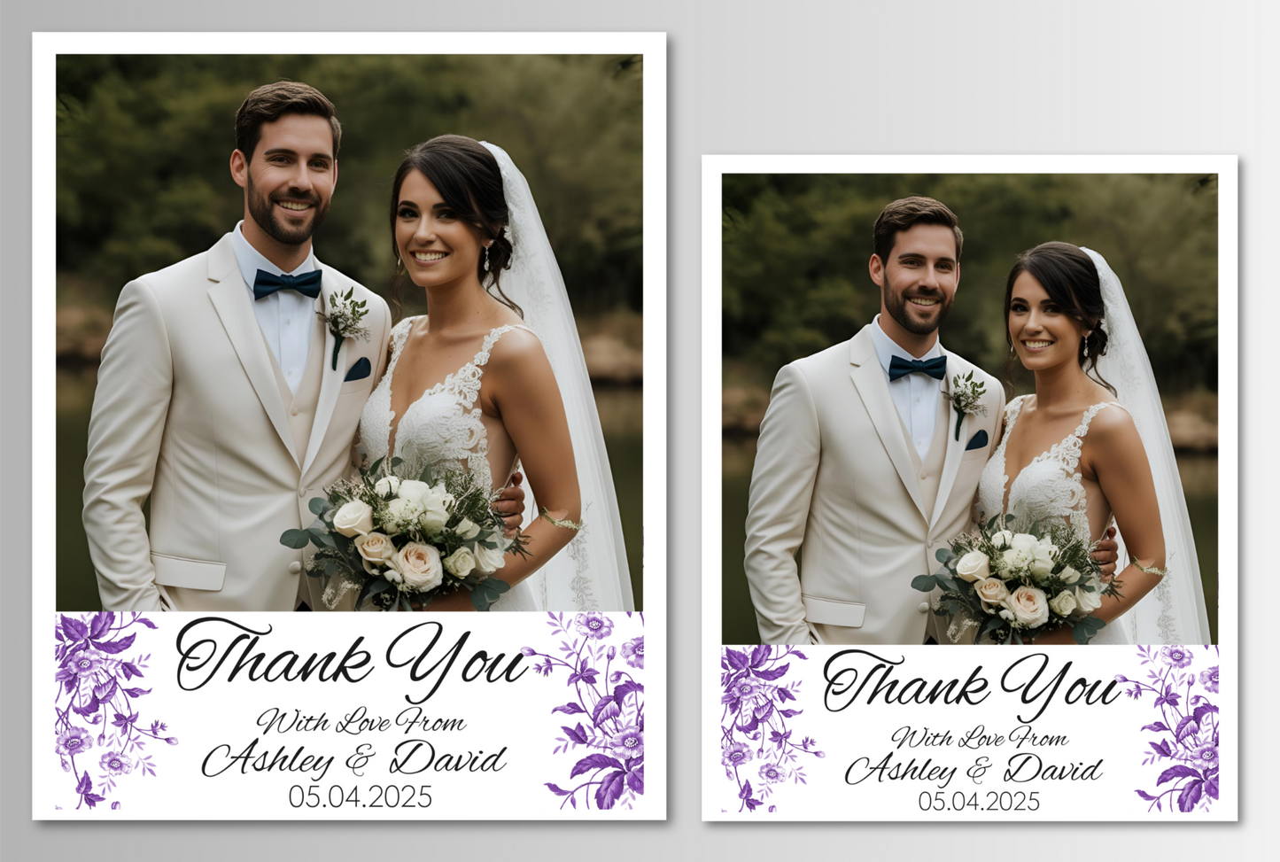 Wedding Thank You Photo Magnet Card
